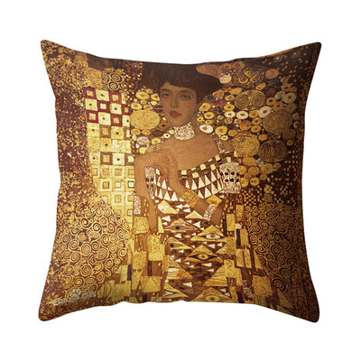 

Vintage Khaki Imagining Figure Painting Pillowcase with Invisible Zipper Home Retro Pillowcase for Living Room Washable