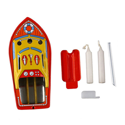 

〖Follure〗Vintage Boat Steam Powerd Collectable Toy Boat Educational Recycle Retro Tin Boa