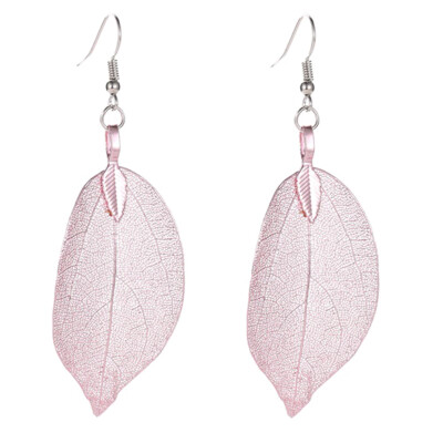 

Womens Retro Leaf Leaves Hollow Out Long Dangle Earrings Hook Jewelry Gift