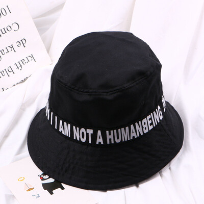 

Idol practitioner Cai Xukun with the same pot hat in English letters Personality Fisherman hat Street Dancer Summer Sun hat Male