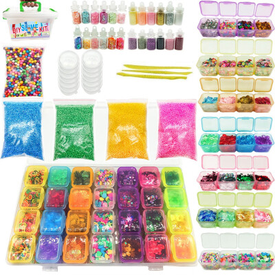 

YIWULADIY Slime Kit Supplies Clear Crystal Slime Making Kit Slime Foam Beads Glitter