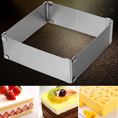 

Siaonvr Adjustable Stainless Steel Cake Mould Baking Square Form Ring Home
