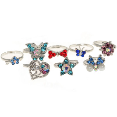 

2019 fashion new Austrian Crystal rhinestones Heart butterfly Finger Rings jewelry