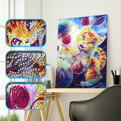 

Gobestart Special Shaped Diamond Painting DIY 5D Partial Drill Cross Stitch Kits Crystal R