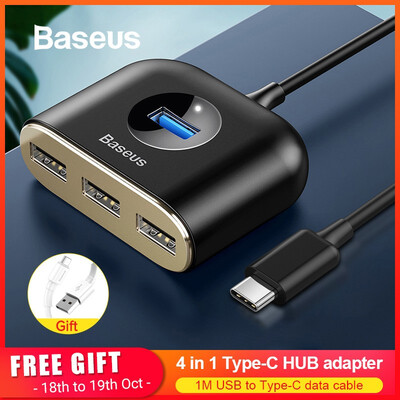 

Baseus square round 4 in 1 USB HUB Adapter for MacBook Pro Surface Pro Type-C USB to USB 30 for tablets