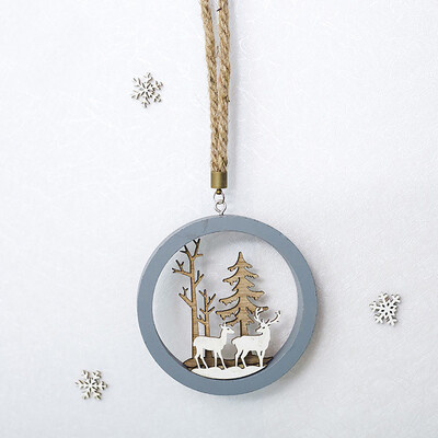 

Toponeto Snowflake Wood Embellishments Rustic Christmas Tree Hanging Ornament Decor A
