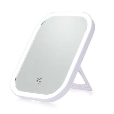 

Smart LED Makeup Mirror Tabletop & Wall-mounted Mini Vanity Dimmable LED Mirror with 3 Lighting Levels Micro USB Rechargeable