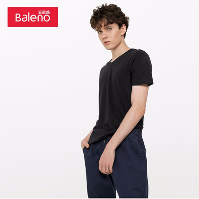 

Baleno T-shirt male 2019 summer cotton V-neck short-sleeved shirt loose bottoming shirt male 88902701 00A