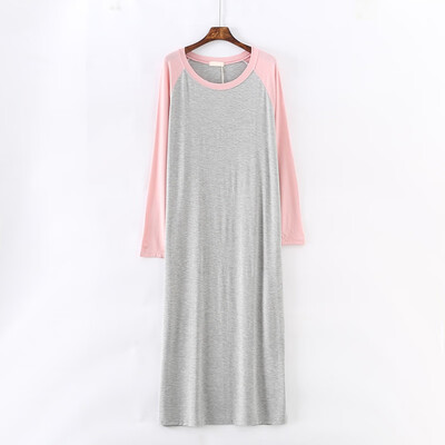 

New Loose Modal Nightdress Pregnant Women Plus Fat Large Size Long Sleeve Dress