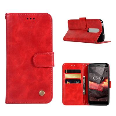 

MOONCASE Nokia 51 Premium Vintage Leather Case - Red