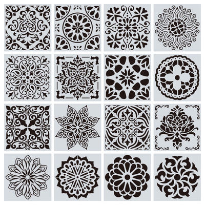

16pcsset Reusable Stencil Cut Painting Template Floor Wall Tile Fabric Furniture Stencils Mandala Painting Stencils