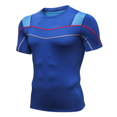 

Mens T-shirt quick-drying Clothes high-elastic tight-fitting Sports short-sleeved T-shirt Sports Top For Running Fitness Exerci