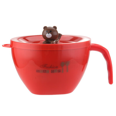 

Queensense Stainless Steel Cartoon Cute Bear Fast Food Cup Student Office Workers Dormitory Anti-scalding Noodle Bowl 18410