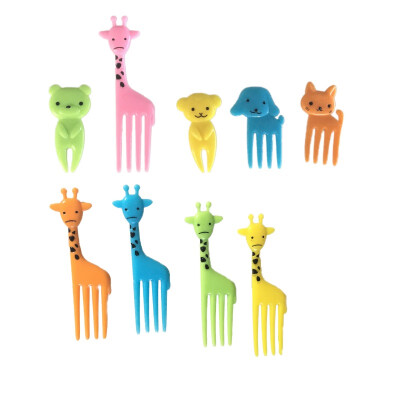 

Hot Stylish 10pcs Cartoon Animal Food Fruit Picks Forks Home Party Accessory Decor Tool Dessert bread Forks