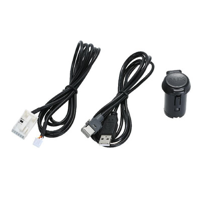 

Car AUX Audio Adapter USB Switch Panel Stereo Adapter Cable Replacement for Peugeot 307 407 308 408 508 3008 RD43 RD45