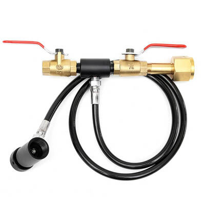

CO2 Fill Station Tank Bottle Refill Filler Dual Valve Lever with 36 Inch 90cm Soft Hose for Paintball