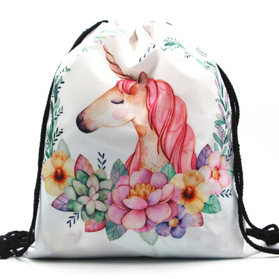 

Unicorn Pattern Drawstring Gym Bag Cute Candy Bag Bundle Pocket Drawstring Storage Bag Best Gifts