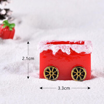 

Gobestart Mini Couple Christmas Elk Snow Senior Sleigh Deer Car Micro Landscape Snow Scene