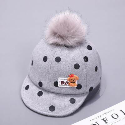 

Baby Cap Small Dog Printed Casual Fashion Baby Polka Dot Printing Hats Kids Toddler Cute Cartoon Visors Childrens Caps Soft