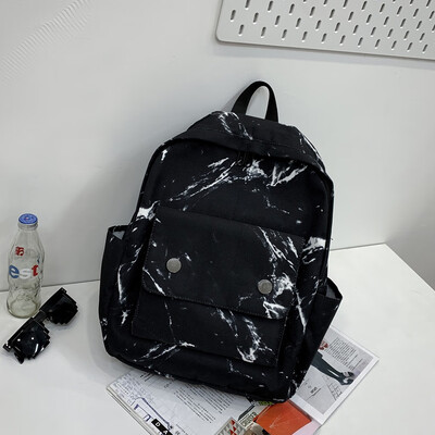 

Tailored Unisex Marbled Backpack Fashion Casual Student Bag Large Capacity Computer Bag