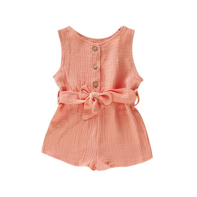 

Infant Baby Sleeveless Solid Print Rompers Kids Girls Bodysuit Jumpsuit Overalls Newborn Clothes