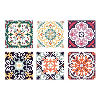

6Pcs Tile Stickers Decorative Wall Stickers Self-adhesive Waterproof Oilproof Backsplash Kitchen Bathroom Decor Stickers Muraux