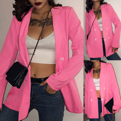 

Toponeto Fashion Women Outwear Long Sleeves Lapel Notched Cardigan Casual Suit Coat