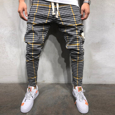 

Gobestart Mens Casual Line Long Pant Sport Straight Hip Hop Slim Fit Trousers Jeans