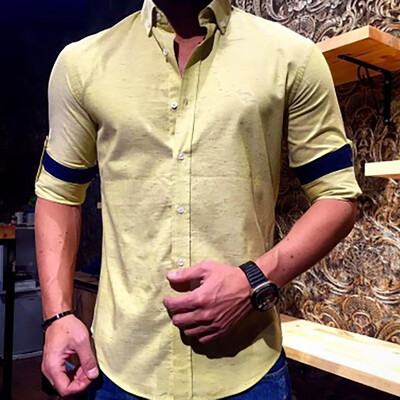 

Tailored Mens Baggy Cotton Linen Solid Long Sleeve Button Retro T Shirts Tops Blouse