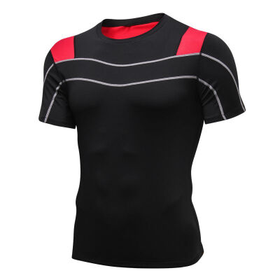 

Mens T-shirt quick-drying Clothes high-elastic tight-fitting Sports short-sleeved T-shirt Sports Top For Running Fitness Exerci