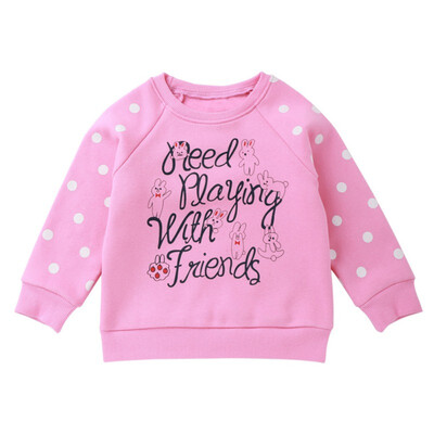 

2018 New Childrens Fashion Clothes Baby Cute clothes Girls Childrens Clothes Tops Alphabetic Printing Hoodies