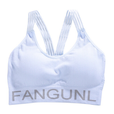 

Women Fitness Bras Shakeproof Full Cup Women Bras Removable Padded Y-Line Straps Underwear No Steel Ring Female Sporty Bras