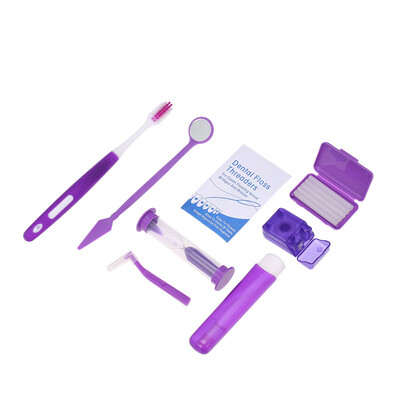 

Orthodontic Teeth Care Kit Teeth Cleaning Toothbrush Mirror Interdental Brush Wax Hourglass Dental Floss Oral Hygiene Tools