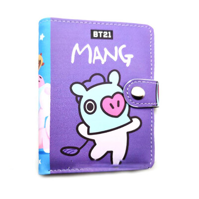

Snap Button Wallet PU Wallet Cosmetic Bag Two Fold Storage Bag Handbag Coin Bag Cartoon Image Gift