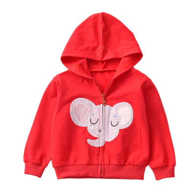 

Autumn Kids Baby Girl Outerwear Cartoon Print Casual Hoodie Zipper Sweatshirt Kids Baby Outfits Tops Clothes