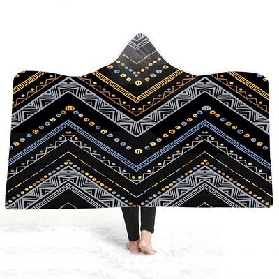 

3D Digital Printing Cloak Hooded Blanket Adults Children Wear Hats Double Wool Hooded Blanket Home Decoration Accessories