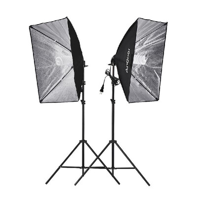 

Andoer Photography Studio Softbox Lighting Tent Kit Photo Video Equipment 2 135W Bulb 2 Light Stand 2 Softbox 1 60cm 5in1