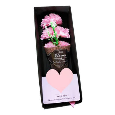 

5 Pcslot Soap Bouquet Mothers Day Present Flower Carnation Black Gift Box Package