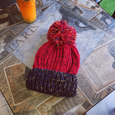 

Fallwinter 2019 new Hat ladies fashion casual wool Hat Super fur ball Hat warm knit Hat Korean version
