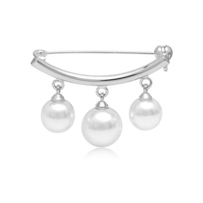 

Simple Cardigan Anti-lighting Pin Fashion Clothing Ornament Pearl Cross Section Brooch