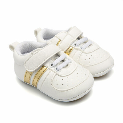 

New Baby Toddler Shoes Newborn Baby Boys Girls Stripe PU Soft Bottom First Walker Shoes Anti-slip Infant Shoes