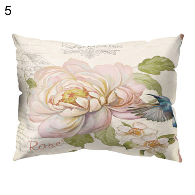 

Fresh Petunia Flower Letter Throw Pillow Case Cushion Cover Sofa Bedding Article