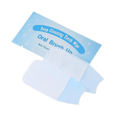 

50pcs Teeth Wipes Oral Brush Ups Disposable Dental Deep Cleansing Finger Tooth Wipes Fresh Breath Mint Flavor Teeth Whitening Stri