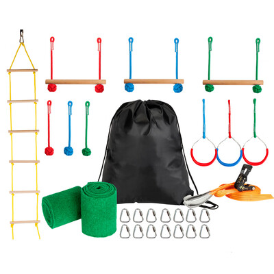 

Children Obstacles Sling Ring Set Outdoor Physical Training Combination Slackline Bar Kit