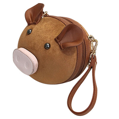 

Cute Pig Round Womens Casual Phone Pouch Small Chain Crossbody Bag Handbag