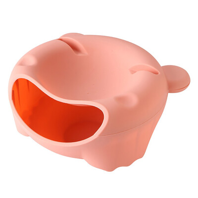 

Toponeto Creative Lazy Fruit Dish Snacks Nut Melon Bowl Double Layer Plastic Candy