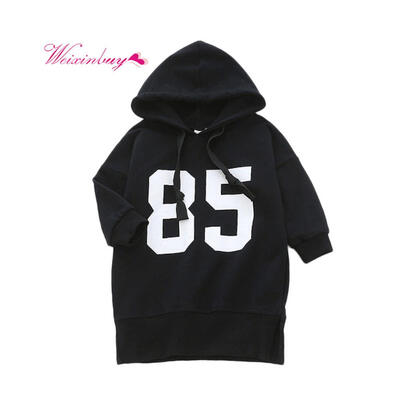 

Autumn Long Sleeve Girls Dress Letter Sweater Hood Baby Girl Clothes Kids Dress For Girls Newborn Casual Fashion Baby Dress