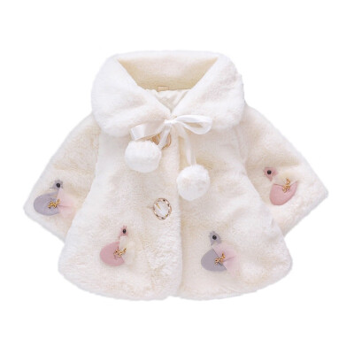 

Infant Newborn Baby Girl Coat Baby Girls Children Jacket Shawl Plush Cartoon Coat Children Cotton Tops Warm Winter Hairy Coats