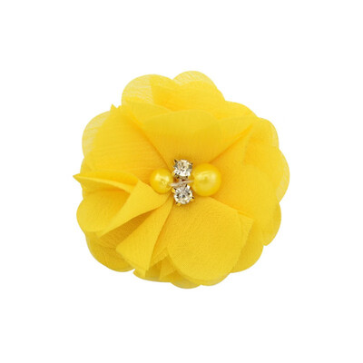 

12 Color European American Hair Pin Clips Childrens Hair Accessories Cute Baby Kids Girls Chiffon Inlaid Pearl Flower Hairpin