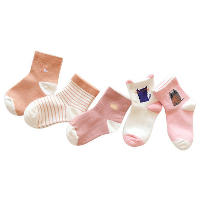 

5 Pair Baby Boys Girls Socks Infant Winter Warm Cotton Cartoon Socks Anti Slip Floor Leg Warmer Socks
